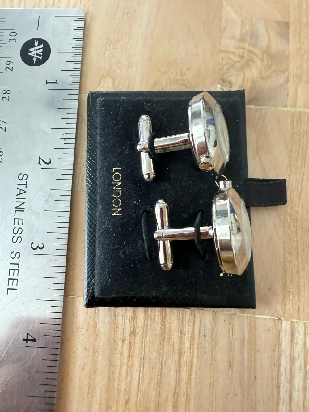 VINTAGE Tateossian silver tone watch cuff links NEW BATTERIES